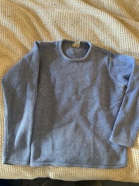 L.l. Bean vintage large periwinkle purple blue sweater knit women’s cotton